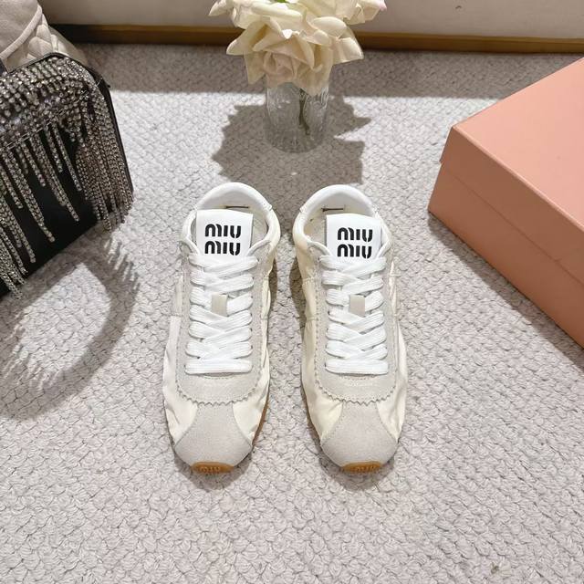 Miu Miu 2025 Early Spring Runway New Agend Training Shoes, Ballet Dancing Shoes,