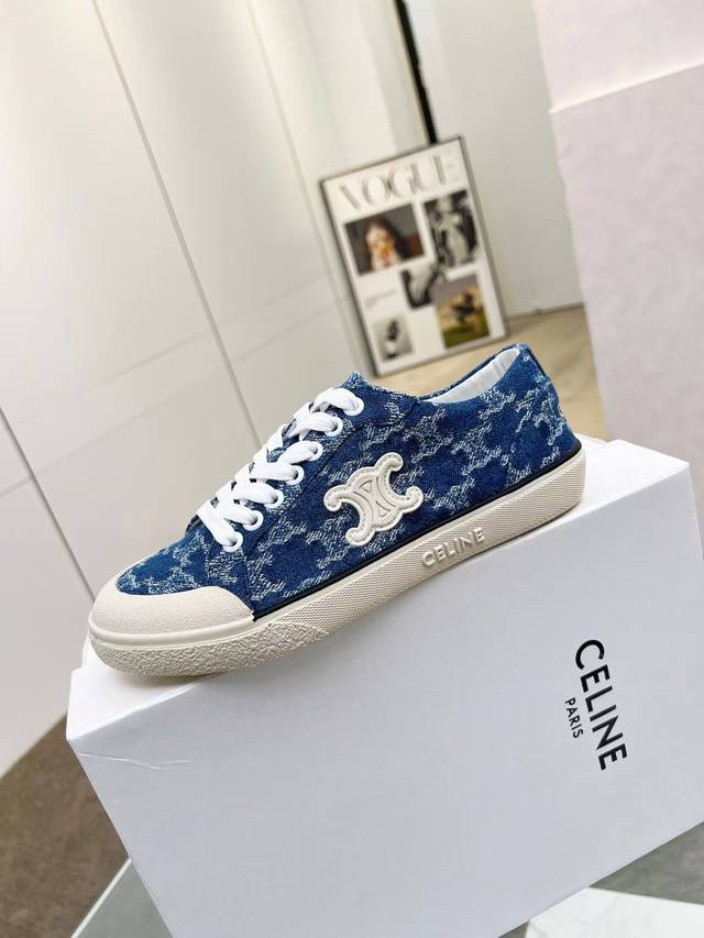 Celine 2025 Spring/Summer New Arrival Alan Triomphe Series Canvas Shoes. The Sid
