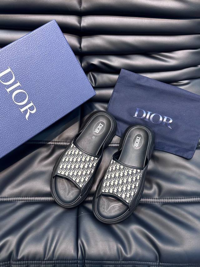 Size 38-45 Dior's Latest H-Town Series Oblique Thick-Soled Slippers And Sandals,