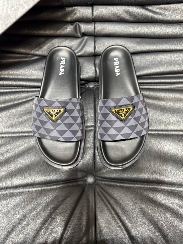 Pradr-Prada Luxury Casual Slippers, Imported Genuine Sheepskin, Sheepskin-Patter
