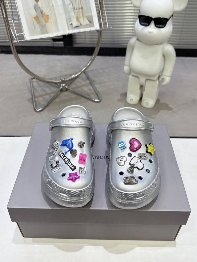 Balenciaga X Crocs Hole-Punched Shoes Balenciaga Couple's Edition Height-Enhanci