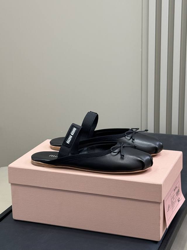 Leather Miu Ss25 Ballet Shoes Half-Slip Version Silk Upper & Lambskin Upper, Pri