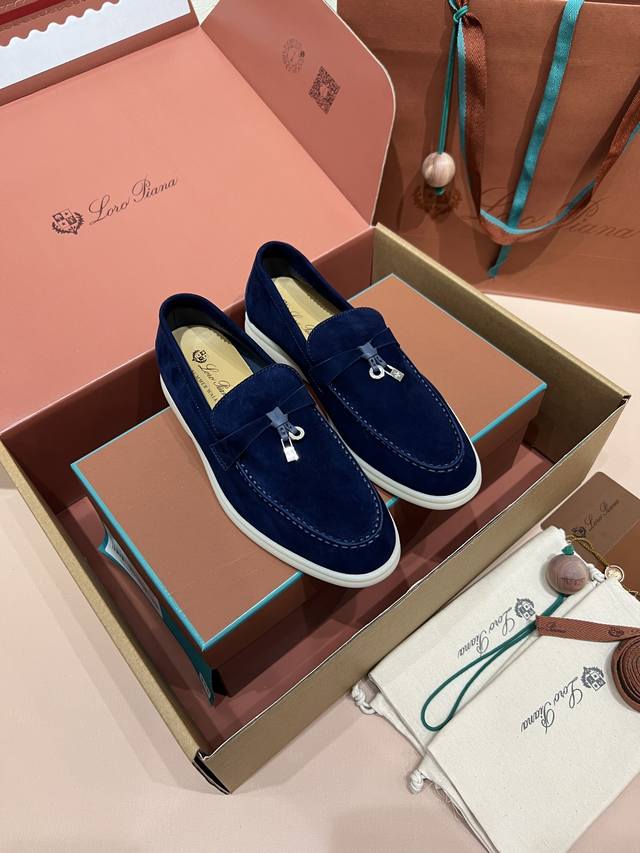 Dark Blue Authentic Lp Nuoyou Piana Premium Company Goods Loro Piana Women's Sho