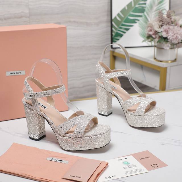 Miumiuss Latest Model, Imported Original Mold, Heel Height 10Cm, Platform 3Cm, O