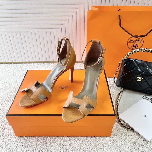 Herm S New Arrival H-Shaped High-Heeled Sandals Heel Height: 6.5 Cm, 9 Cm Upper: