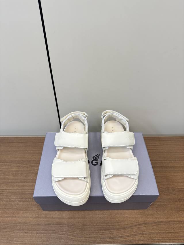 Hogan | Italian Luxury Brand Velcro-Strap Thick-Soled Sandals. Hogan's Thick-Sol