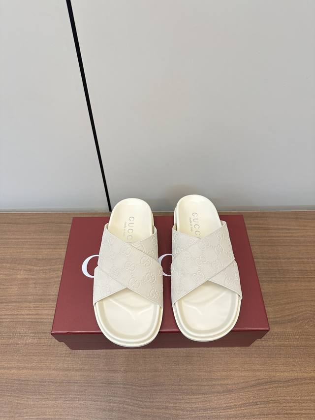 Gucci | Gucci Women's Double G Logo Embossed Flat Sandals These Sandals Are Craf