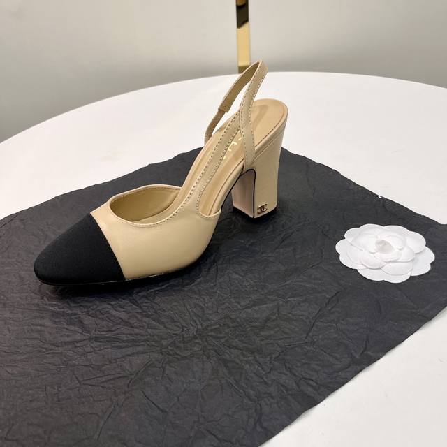 Chanel Little Black Classic Color-Block Sandals, Summer Counter New Color. This
