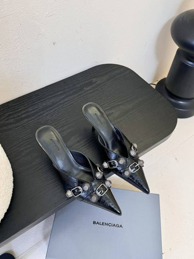 Balenciaga 2025 Spring/Summer New Punk-Style High-Heel Sandals With Pointed Toes