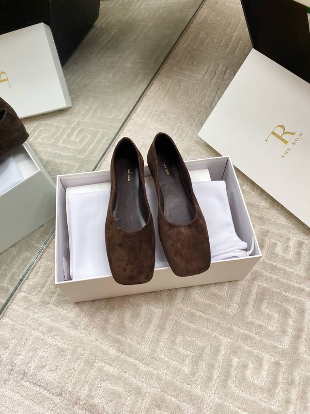 Factory Price P The Row 2025 Spring/Summer New Arrival Square-Toe Single-Sole Sh