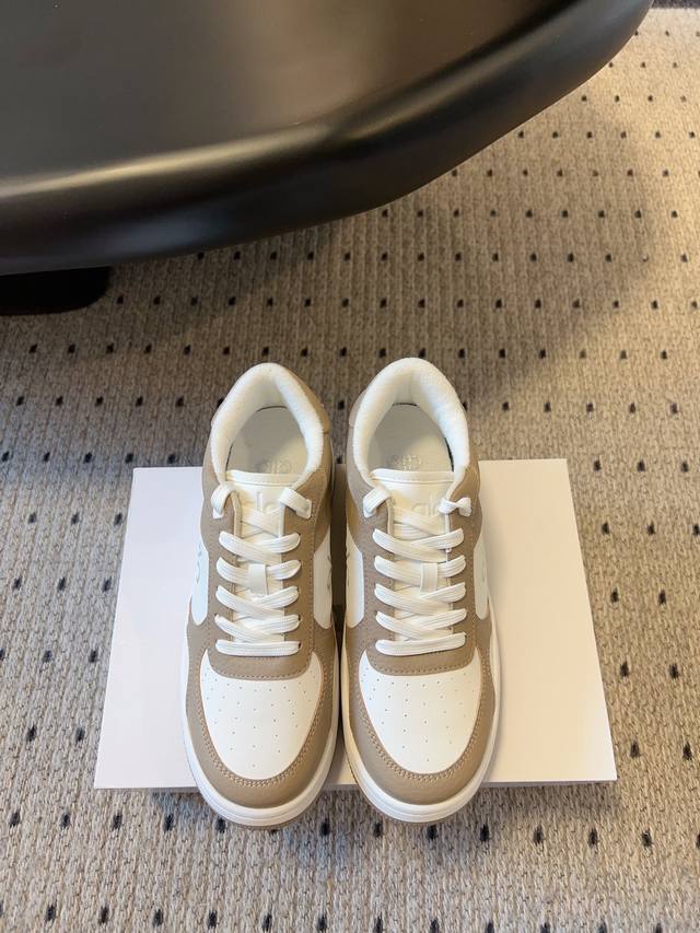 Alo25Ss Spring/Summer New Arrival Color-Blocked White Sneakers With Thick Soles