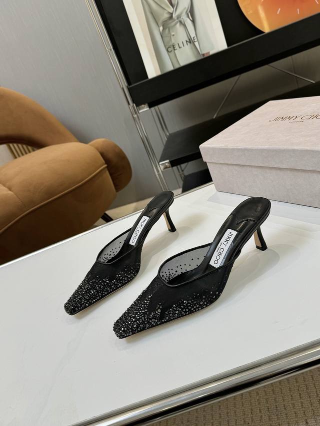 Price: Brand: Jimmy Choo 2025 Spring/Summer New Arrival Mesh Sequined Square-Toe