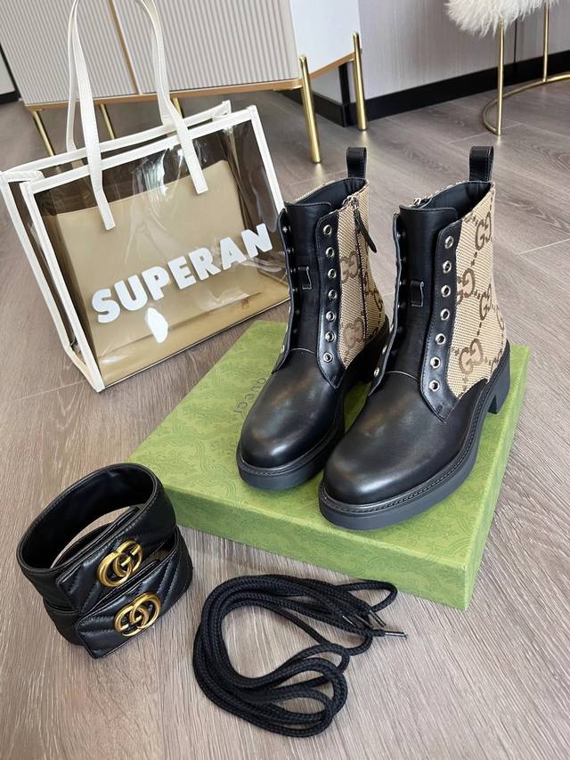 Factory Price: Yuan Autumn/Winter Gucci Double G Ankle Boots Original Molded Des