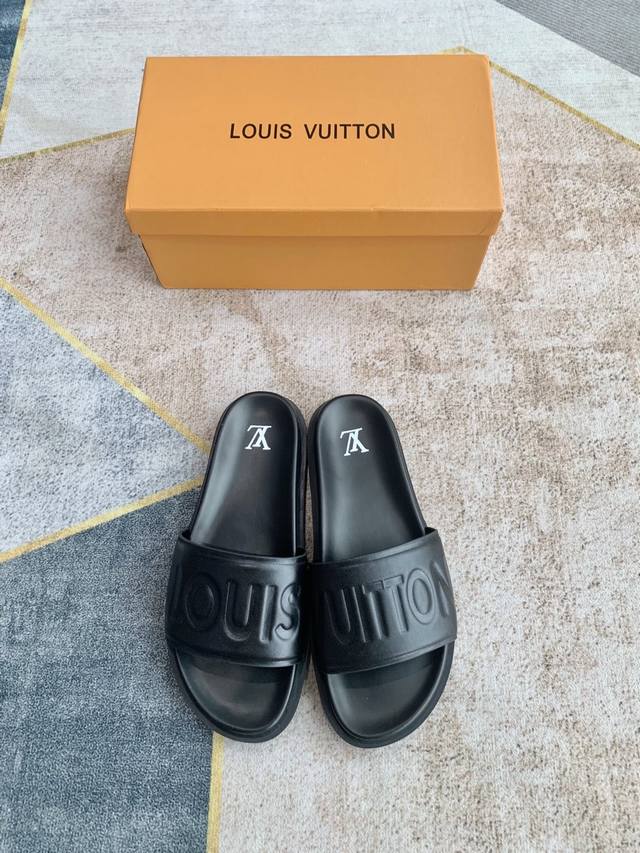 Factory Lv25S New Flat Men's Slippers Summer Essential The Entire Shoe Is Custom