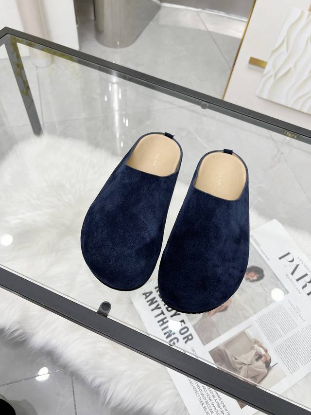 The Row French Retro Soft Square-Toe Flat Half-Slip-On This Ava Ballet Flat Is C