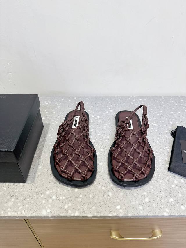 Jil Sander Jill Sander 25Ss Spring/Summer New Arrival Woven Fishnet Sandals A Ve
