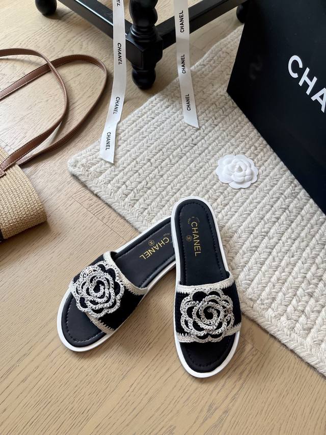 Chanel 25P Early Spring New Camellia Slippers! Top-Tier Version! Limited Release