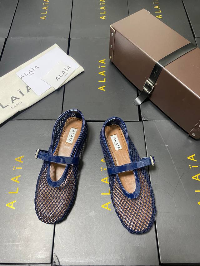 Mesh Version!!! Royal Blue Alaia Runway-Inspired Flat Ballet Shoes! Sweet And Co