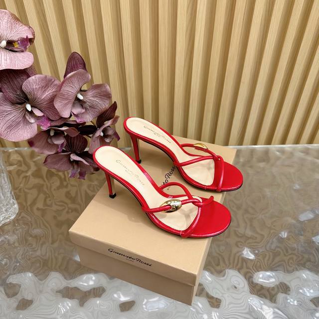 Half-Slip-On Sandals Gianvito Rossi Eiko Stiletto, Metal Buckle Strap High-Heel