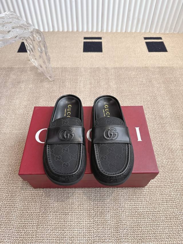 Gucci 25Ss Spring/Summer New Arrival Retro Oversized Toe-Covered Slippers. At Fi