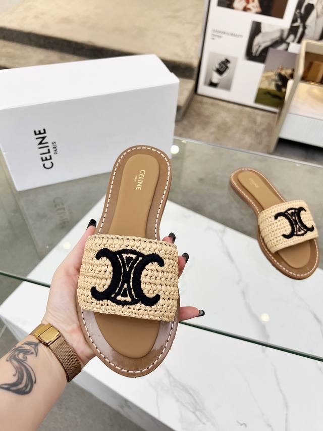 Celine 2025 Spring/Summer New Arrival Half-Slip-On Shoes Upper Features Original