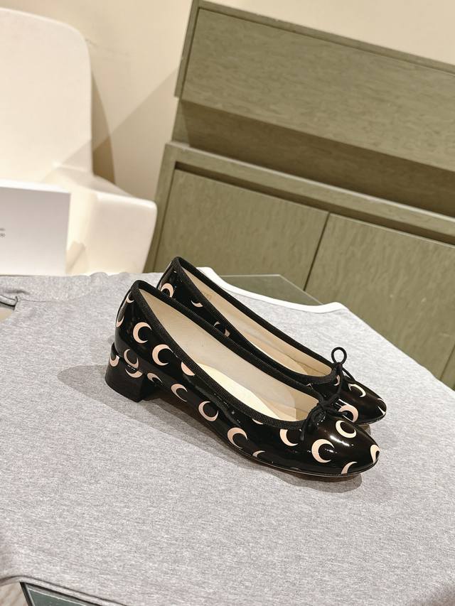 Marine Serre X Repetto Collaboration Moon Crescent Print Ballet Flats The Toe An