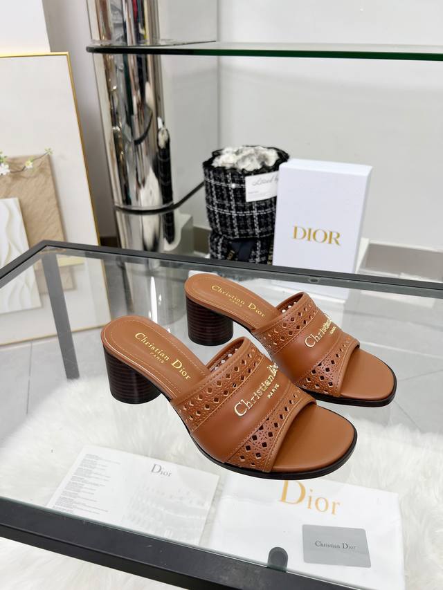Spring/Summer New Dior D-Lane Dior Cool Sandals With Round Heels And Open-Toe De