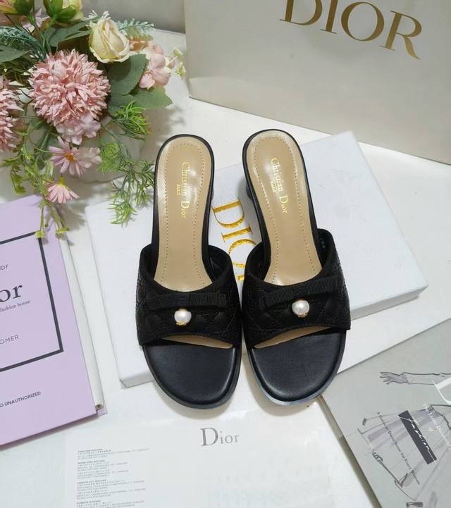 Factory Price Pp Leather Sole, Rubber Dior Ballet Heeled Sandals Are New Arrival