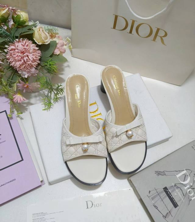 Factory Price Pp Leather Sole, Rubber Dior Ballet Heeled Sandals Are New Additio