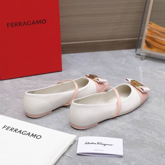 Factory P Price P Highest Version Ferragamo Spring/Summer New Butterfly Bow Low-