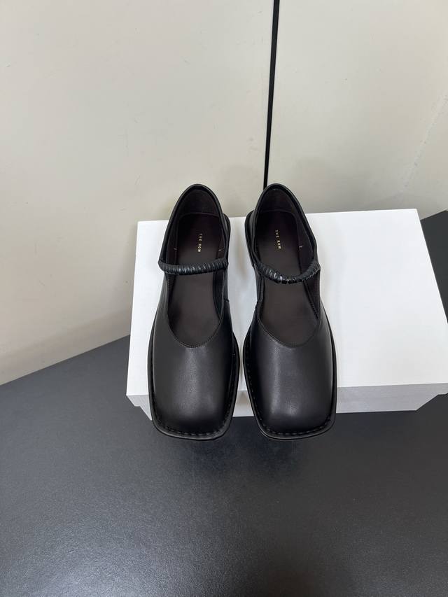 The Row 25 New Square-Toe Flat Mary Jane Shoes. Two Pairs Of Golden Beauty That