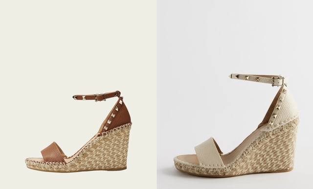 Official Website Image Valentino Garavani Alligator Leather Lace-Up Wedge Sandal