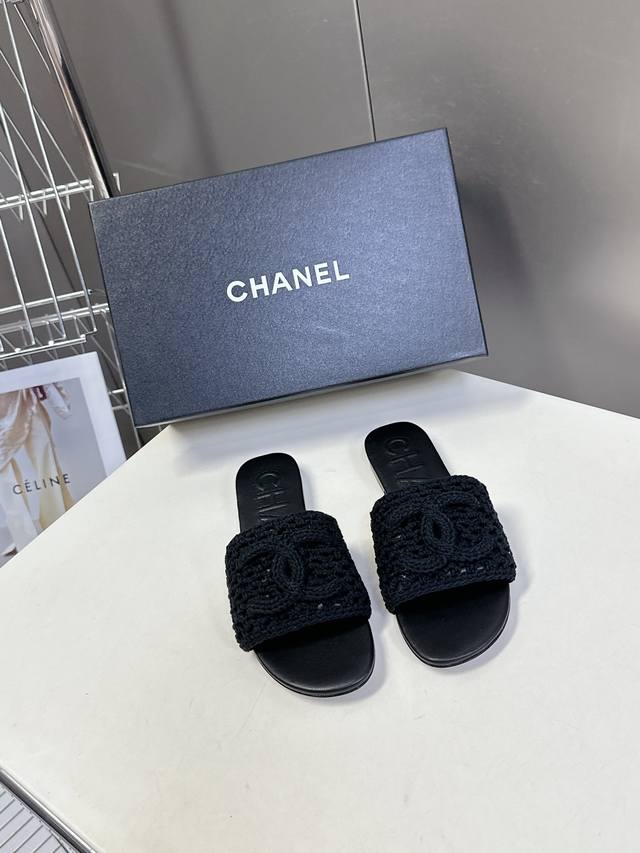 Chanel Spring/Summer Latest Double C Slippers - Fully Authentic 1:1 Replica, Per