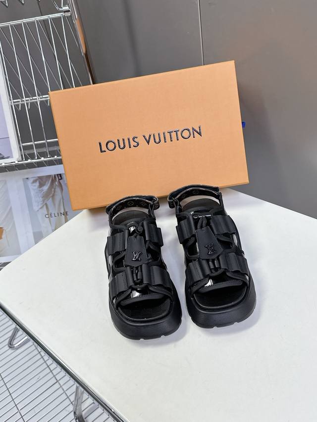 Louis Vuitton Maya Flatform Sandals This Maya Flatform Sandal Features Smooth Le