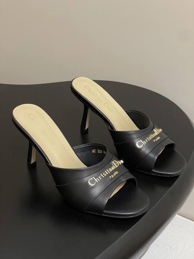 25Ss Spring/Summer New Arrival Dior My Dior Heeled Sandals With Metal Letter Buc