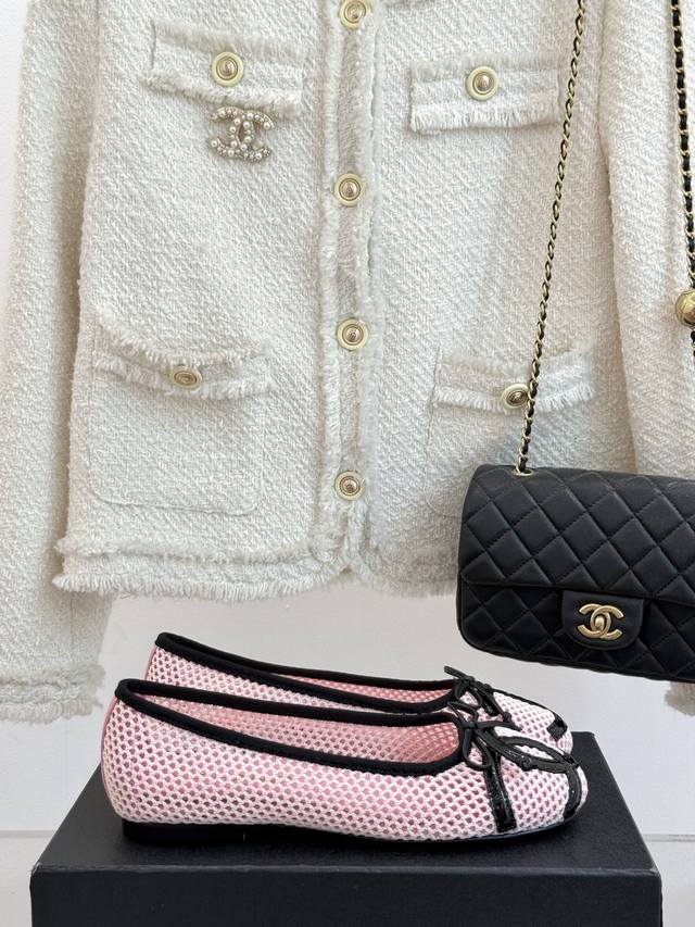 Factory Price Chane* | Classic Double C Bow Ballet Shoes Let's Be Cute And Sweet