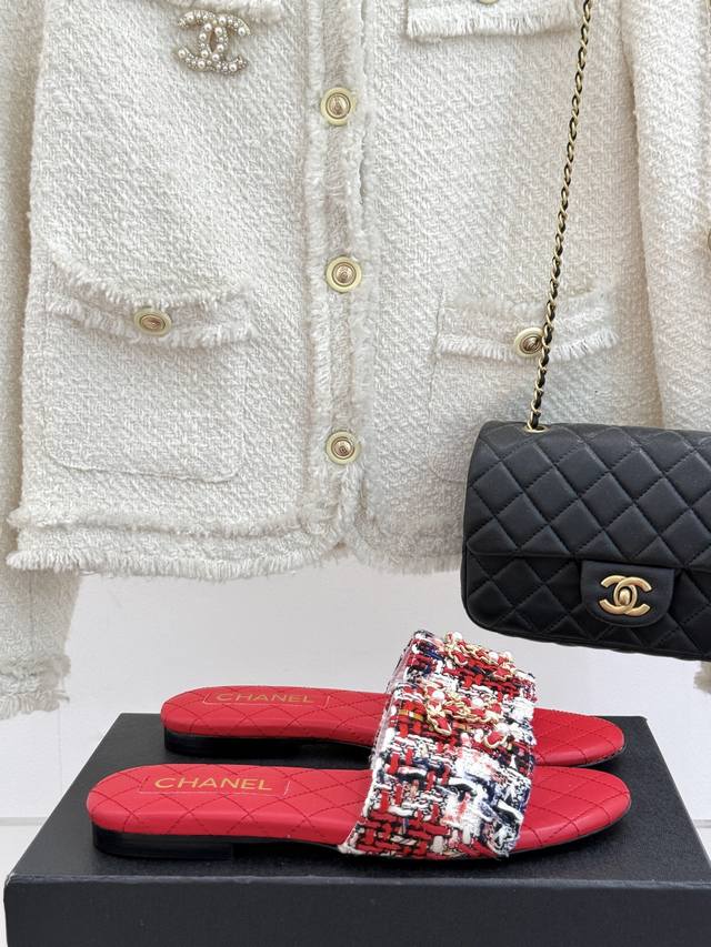 Factory Price Chane* | Chanel Classic Spring/Summer Double C Chain Buckle Slippe