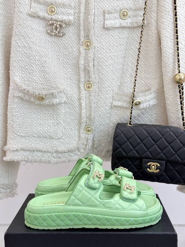 Factory Price Chane* | Chanel Classic Spring/Summer Double C Velcro Beach Sandal