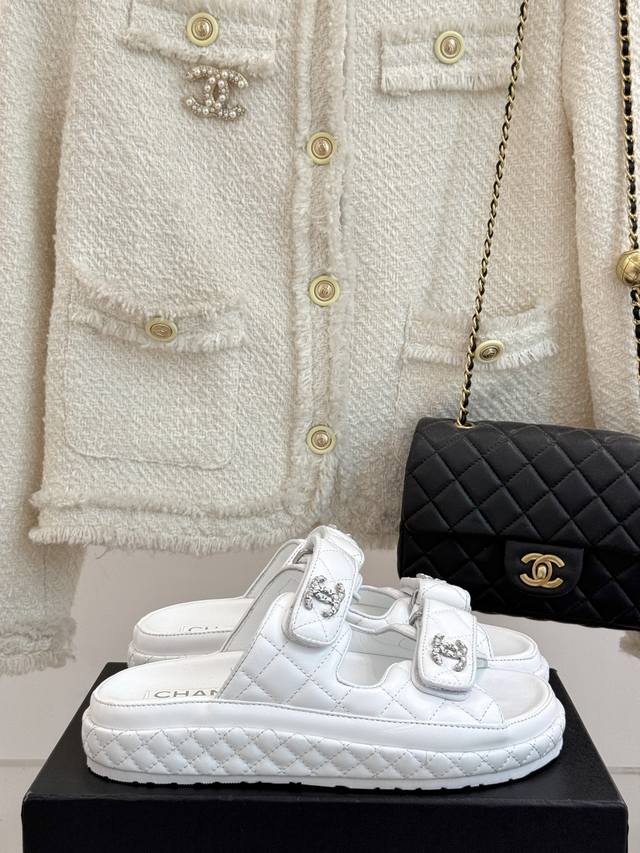 Factory Price Chane* | Chanel Classic Spring/Summer Double C Velcro Beach Sandal