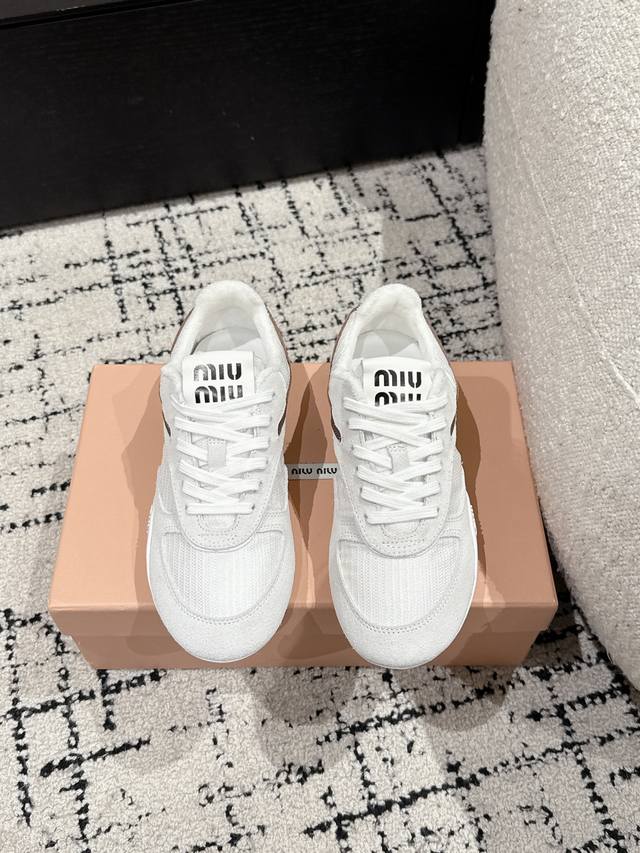 Men's +10 Miu Miu 25 Spring/Summer New Gymnasium Series Suede Leather Lace-Up Lo