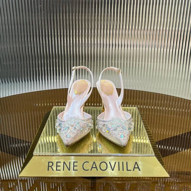 Premium Edition R C 2025S Heavy-Duty Rc Crystal Gem Silk Heeled Shoe Series Uppe