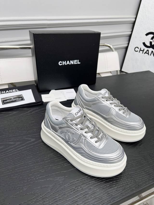 Chanel Chanel Resort Collection Latest Casual Sneakers Silver White, Gold White,