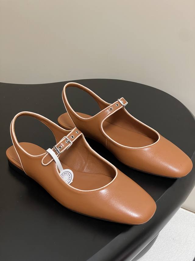 Top-Quality Herm S H-Line 25S Spring/Summer New Mary Jane Shoes, Open-Toe Sandal