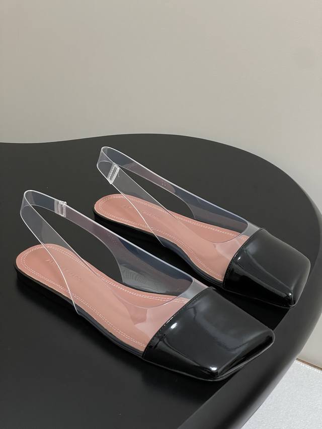 Amina Muaddi Amina 25S Spring/Summer New Arrival Trapezoidal Toe Ballet Flats Wi