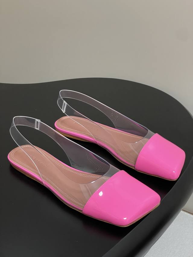Amina Muaddi Amina 25S Spring/Summer New Arrival Square-Toe Ballet Flats With Fi