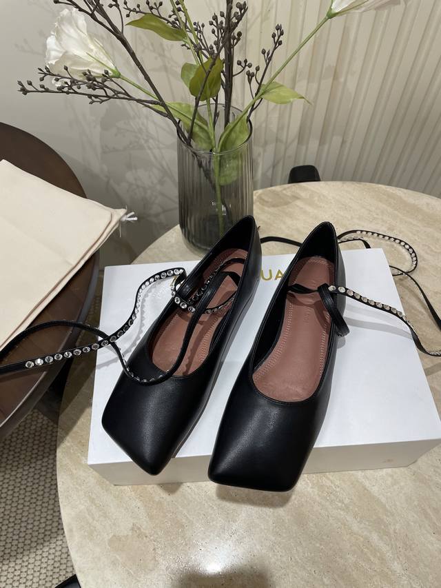 Amina Muaddi Amina 25 Spring/Summer New French-Style Crystal-Embellished Lace-Up