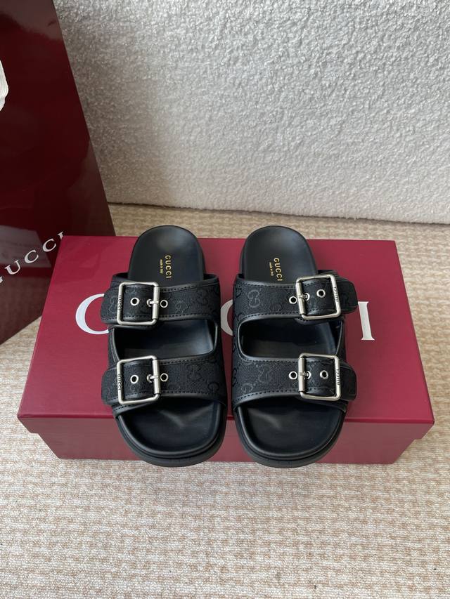 Gucci 25Ss Spring/Summer Series Gg Diamond-Patterned Beach Flat Sandals Crafted
