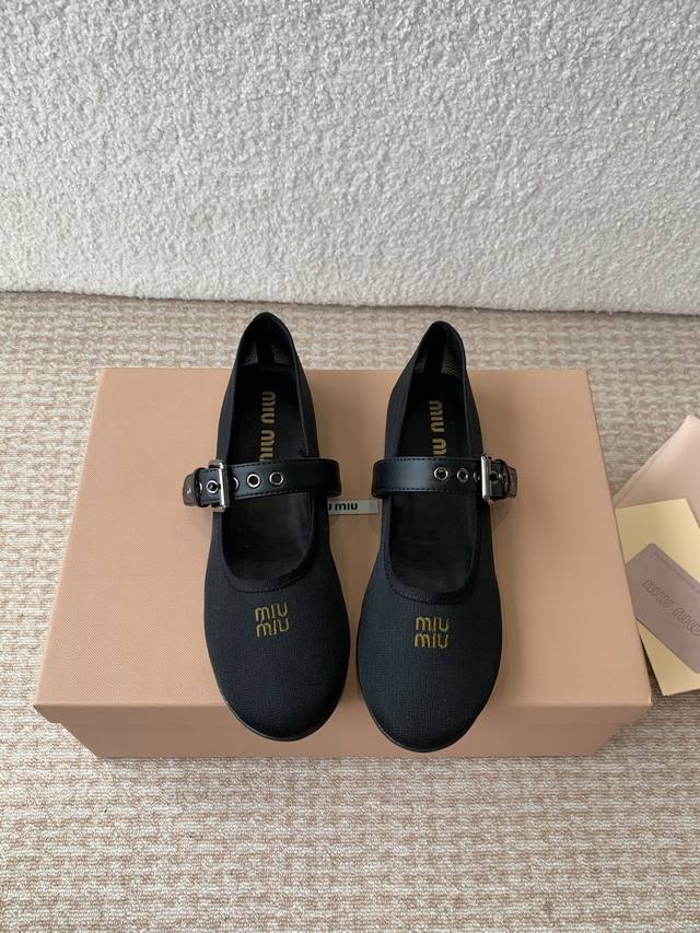 Miu Miu 25 Summer New Arrival Mary Jane Ballet Dance Shoes Flat Simple Single Sh