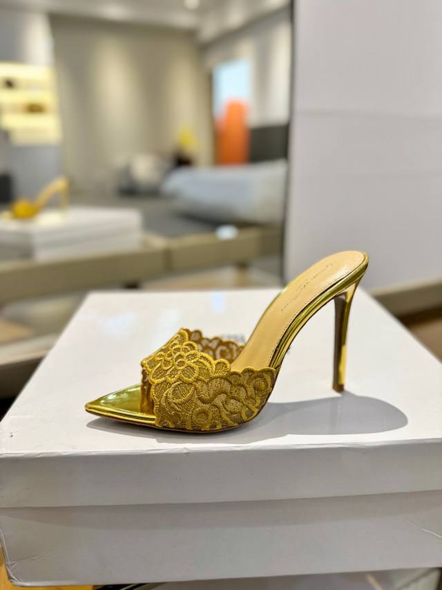 Price P: Gianvito Rossi Classic Pointed-Toe Embroidered High Heels, Its Appearan