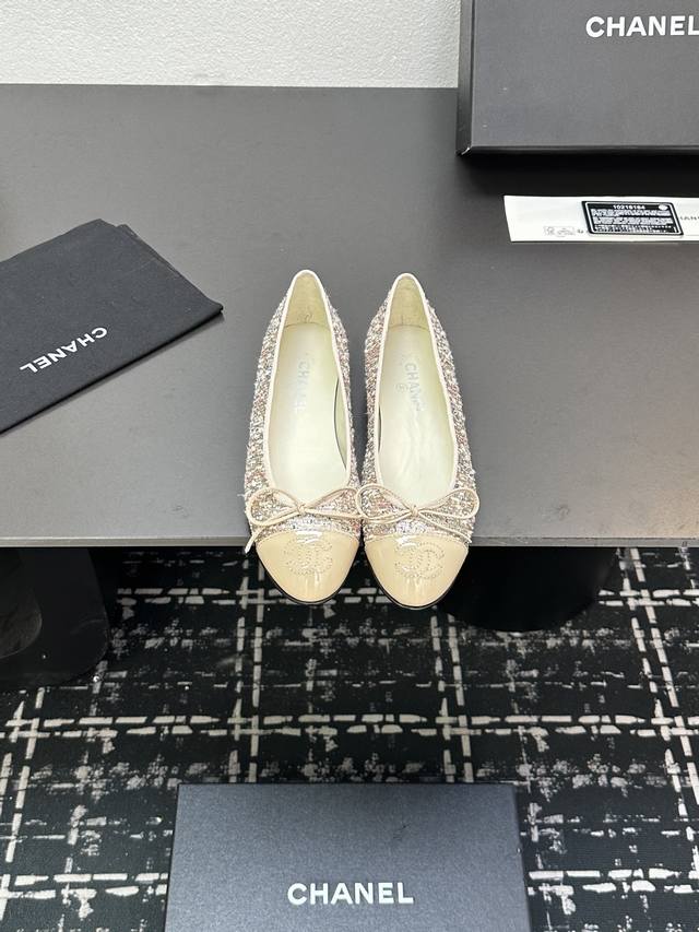 25Fw Early Spring New Colorway Chanel Small Bow Ballet Flats Believe Me, This Is